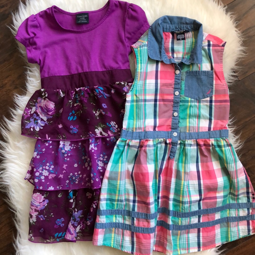 🌷 Girls’ Plaid Nautica Dress